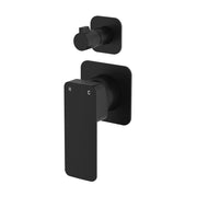 Fienza Tono Wall Diverter Mixer Square Plate Matte Black
