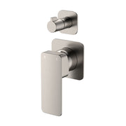 Fienza Tono Wall Diverter Mixer Square Plate Brushed Nickel