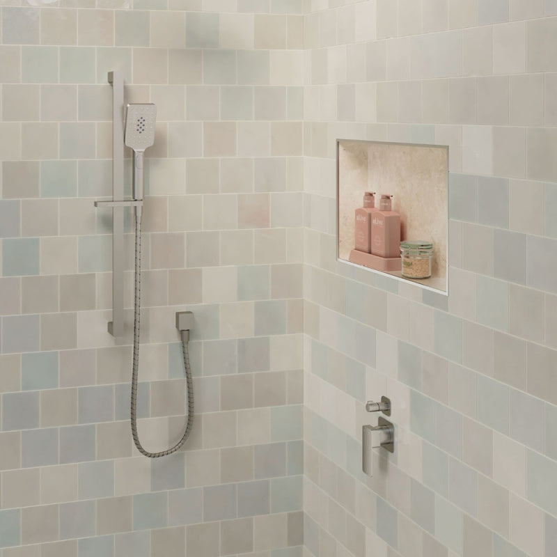 Fienza Tono Wall Diverter Mixer Square Plate Brushed Nickel