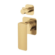 Fienza Tono Wall Diverter Mixer Square Plate Urban Brass