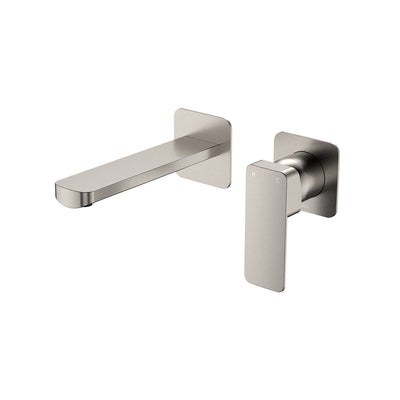Fienza Tono Basin/Bath Mixer Set Square Plates 160mm Outlet Brushed Nickel