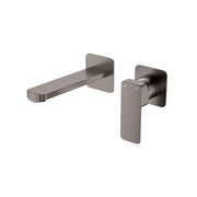 Fienza Tono Basin/Bath Mixer Set Square Plates 160mm Outlet Gun Metal