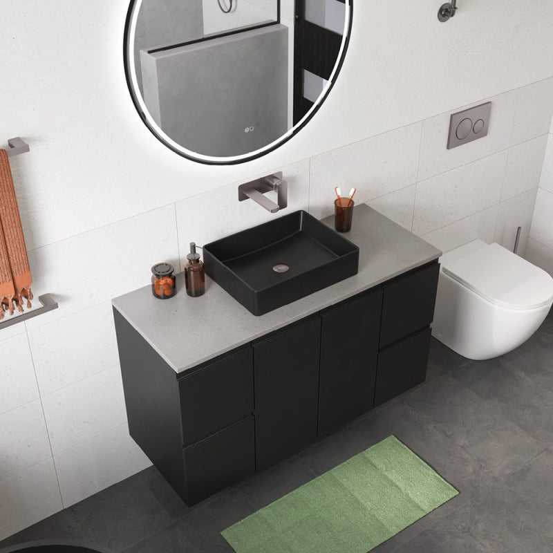Fienza Tono Basin/Bath Mixer Set Square Plates 160mm Outlet Gun Metal