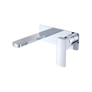 Fienza Tono Basin/Bath Mixer Set Rectangular Plate 200mm Outlet Chrome