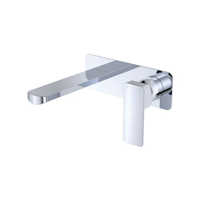 Fienza Tono Basin/Bath Mixer Set Rectangular Plate 160mm Outlet Chrome