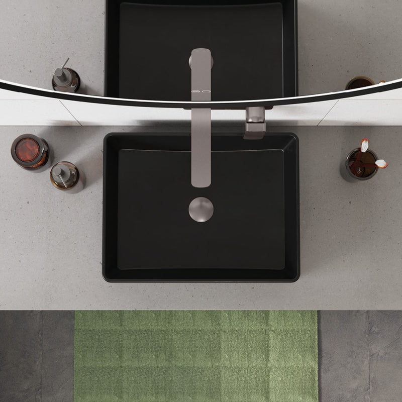 Fienza Tono Basin/Bath Mixer Set Rectangular Plate 200mm Outlet Gun Metal