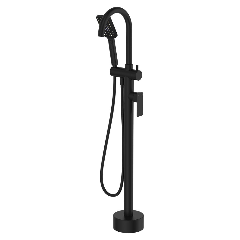 Fienza Tono Floor Mounted Basin/Bath Mixer Matte Black