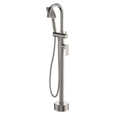 Fienza Tono Floor Mounted Basin/Bath Mixer Brushed Nickel