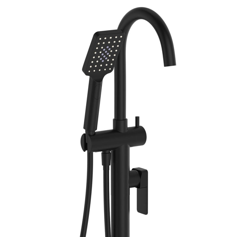 Fienza Tono Floor Mounted Basin/Bath Mixer Matte Black