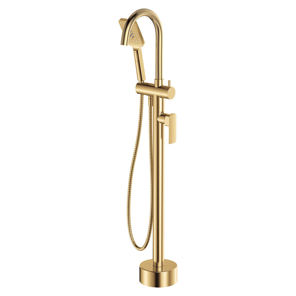 Fienza Tono Floor Mounted Basin/Bath Mixer Urban Brass