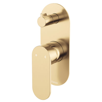 Fienza Empire Slim Wall Mixer & Diverter Large Oval Plate Urban Brass