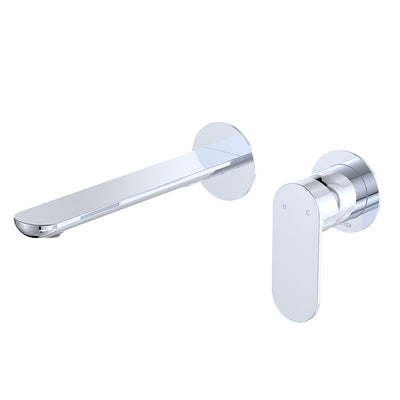 Fienza Empire Slim Wall Basin/Bath Mixer Set 200mm Chrome