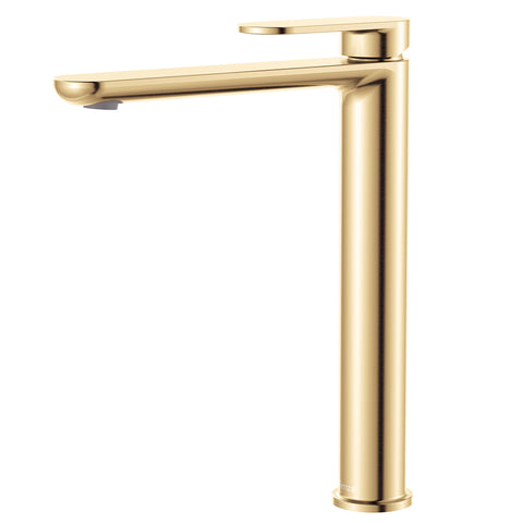 Fienza Empire Slim Cold Start Tall Basin Mixer Urban Brass