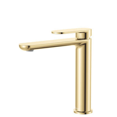 Fienza Empire Slim Cold Start Medium Basin Mixer Urban Brass
