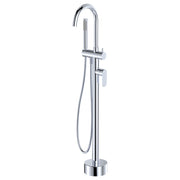 Fienza Empire Slim Floor Mounted Bath Mixer & Handshower Chrome