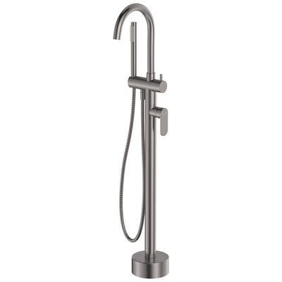 Fienza Empire Slim Floor Mounted Bath Mixer & Handshower Gun Metal