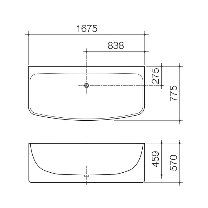 Caroma 1675 Urbane Back to Wall Bath