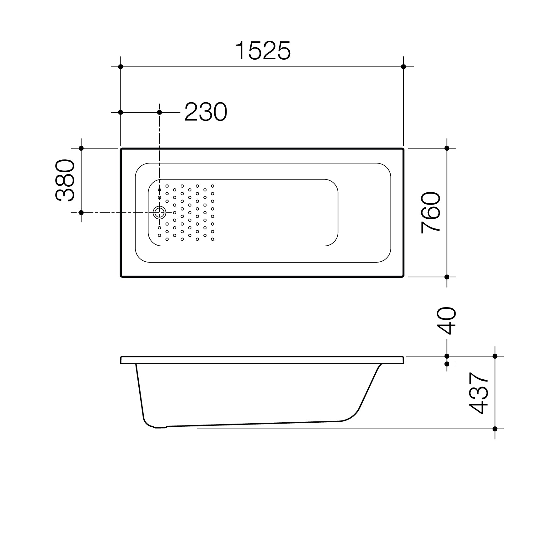 Caroma Vivas 1525 Anti-Slip Bath