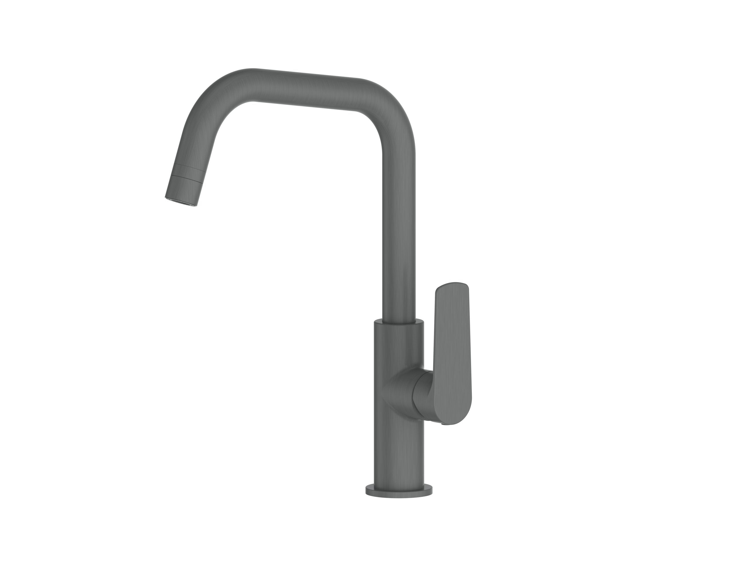 Greens Novi Gooseneck Sink Mixer w/Smart Aerator Gun Metal