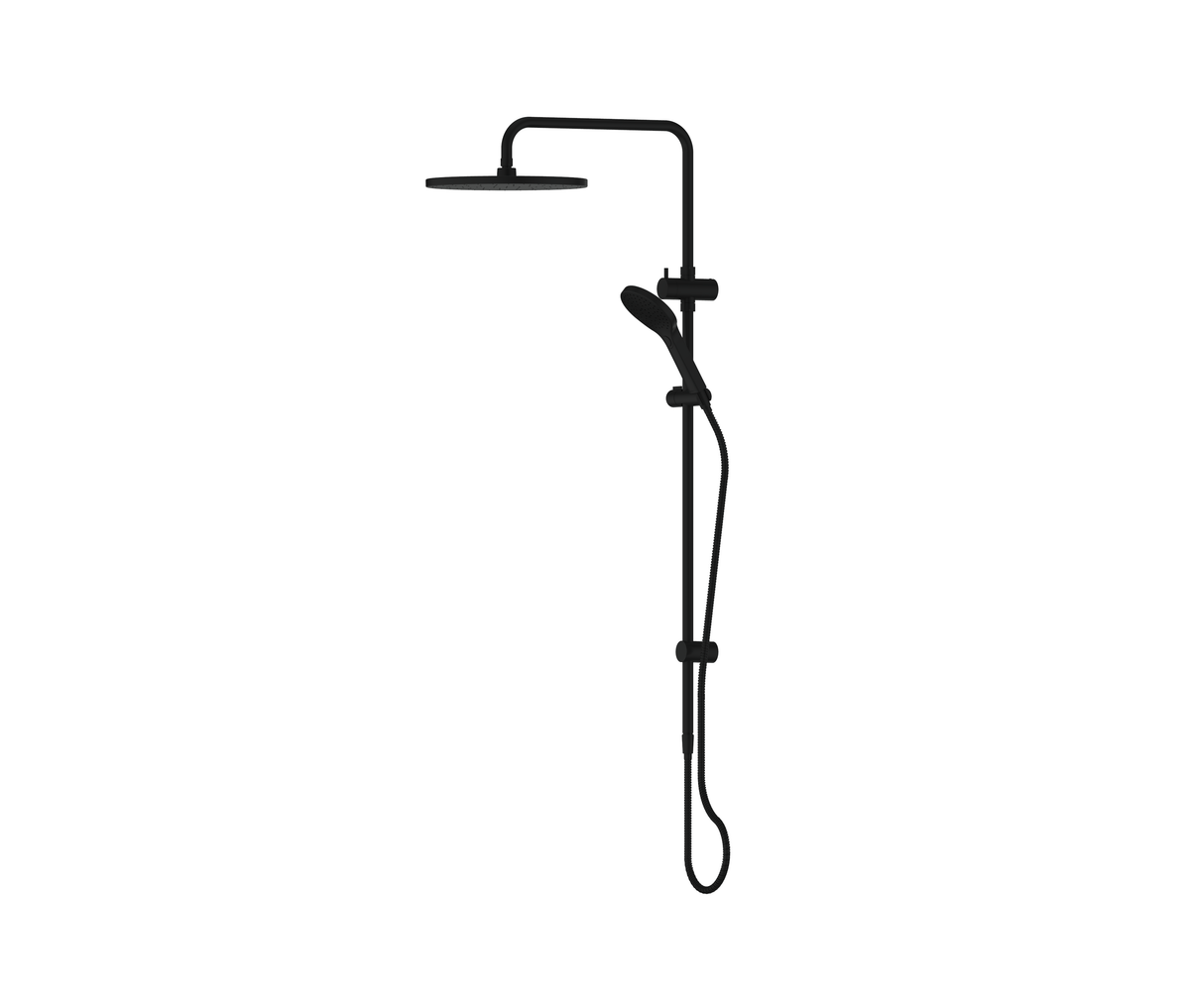 Ashmore Twin Rail Shower - Matte Black