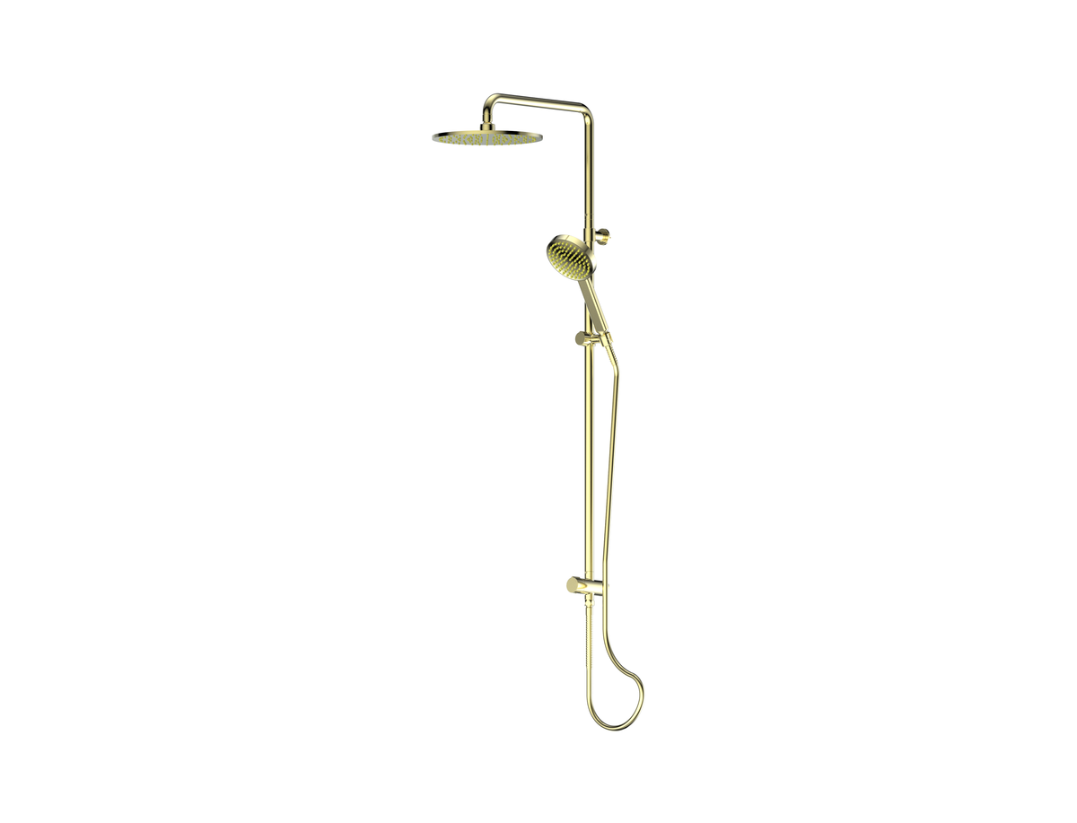Lavish Brass Twin Rail Shower - PVD Brushed Brass