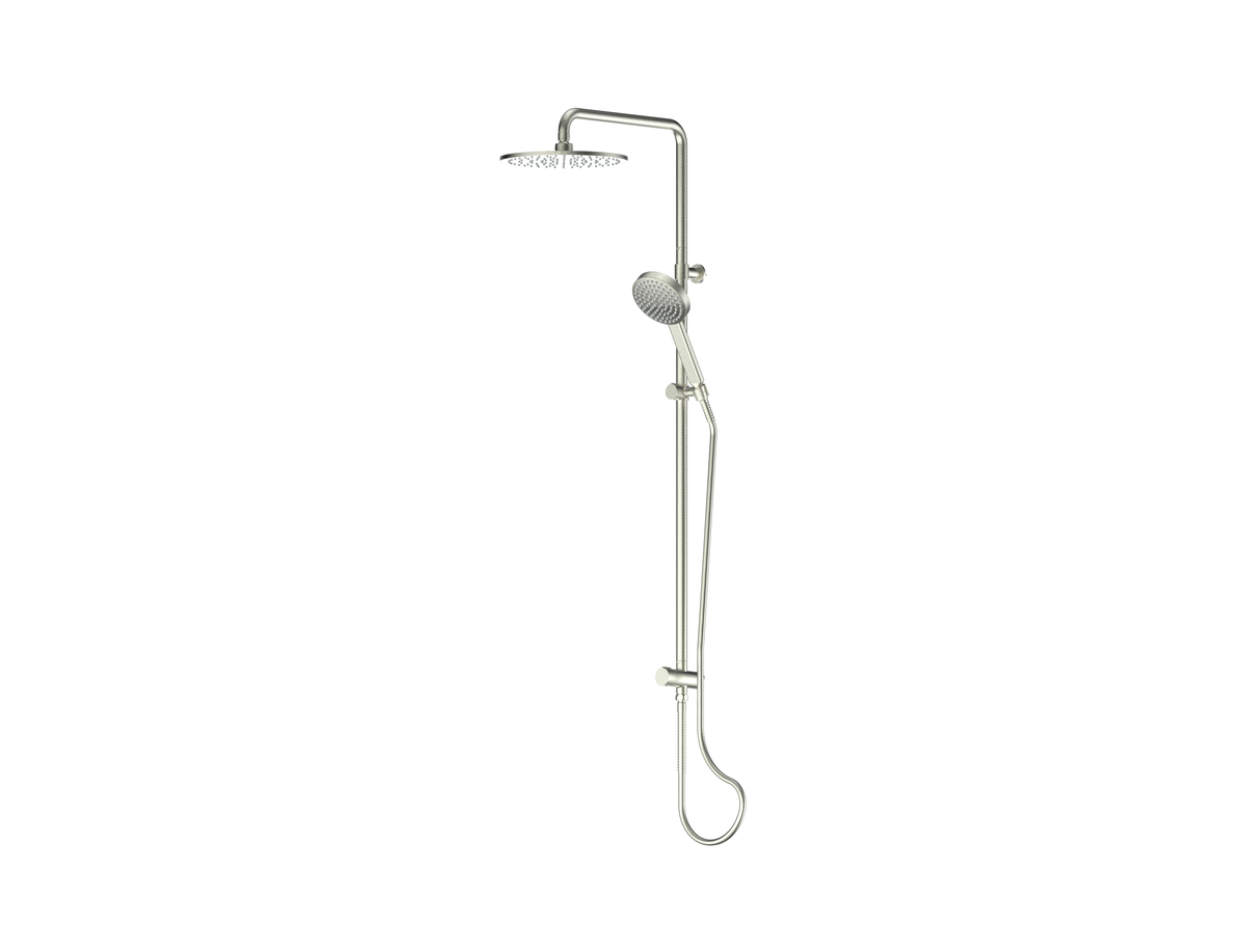 Lavish Brass Twin Rail Shower - PVD Brushed Nickel