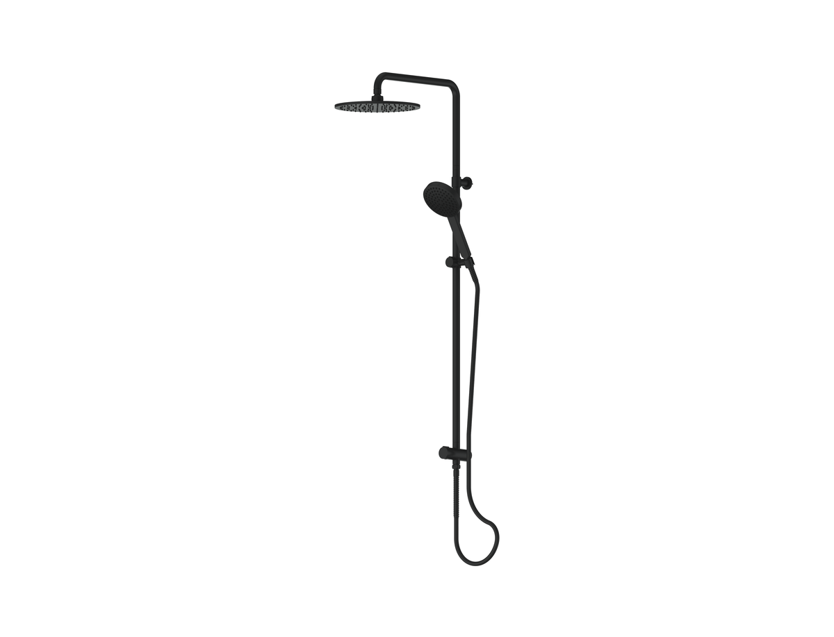 Lavish Brass Twin Rail Shower - PVD Matte Black