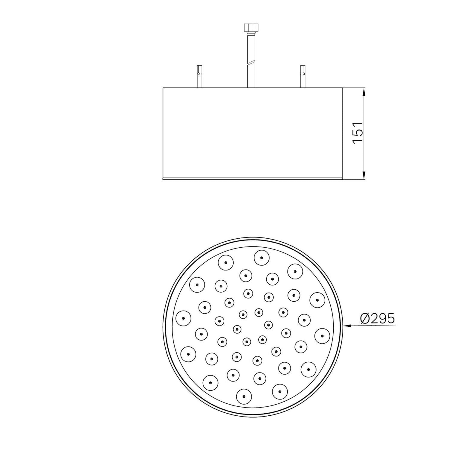 Nero Serenity Ceiling Shower Head Brushed Bronze