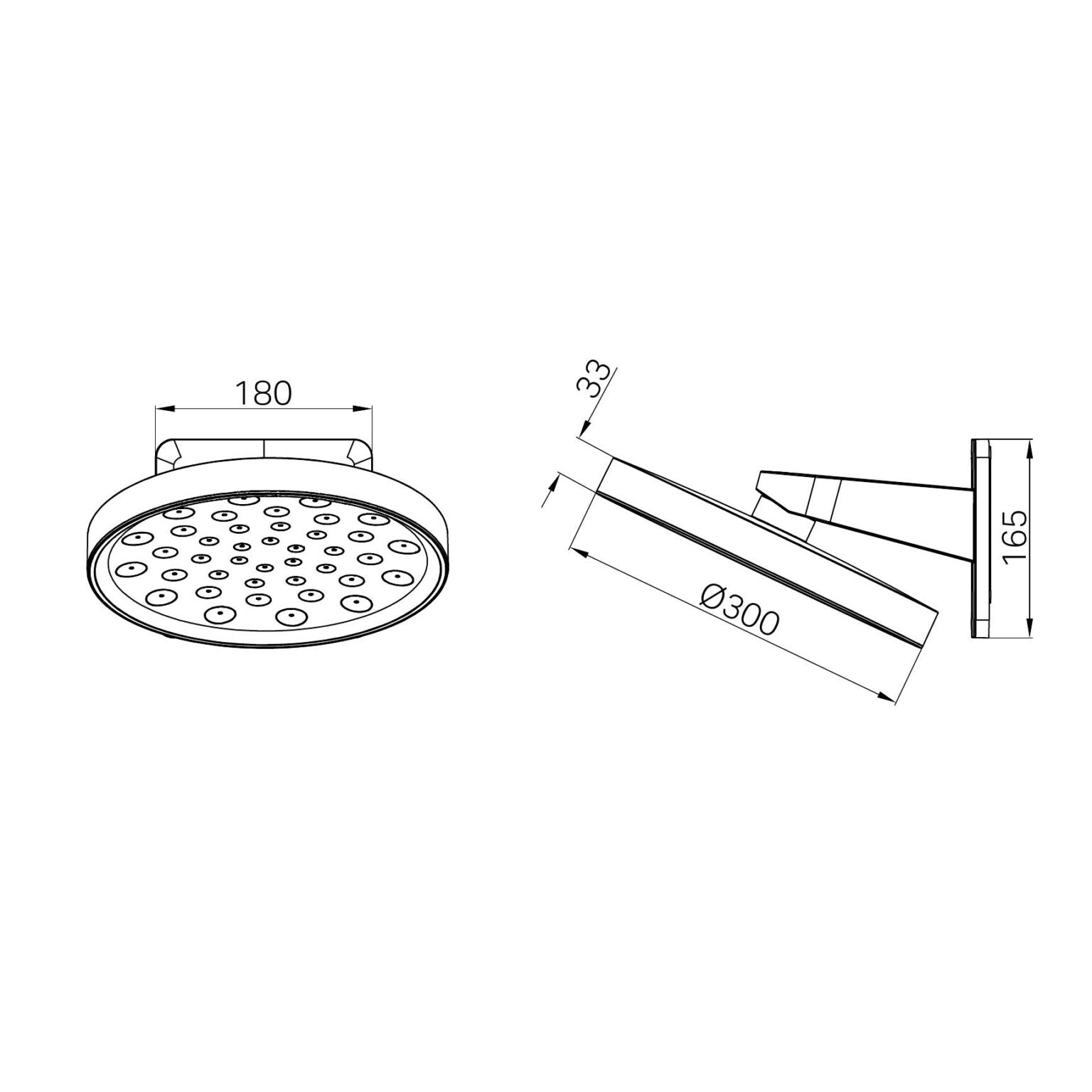 Nero Serenity Wall Shower Head Brushed Bronze