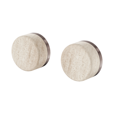 Nero Serenity Wall Top Assembly With Rome Travertine Handle Brushed Bronze