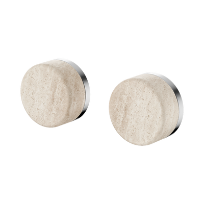 Nero Serenity Wall Top Assembly With Rome Travertine Handle Chrome