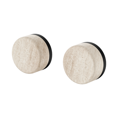 Nero Serenity Wall Top Assembly With Rome Travertine Handle Matte Black