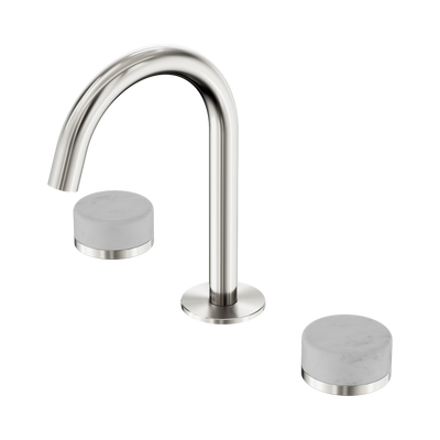Nero Serenity Basin Set Arc Spout With Carrara Handle Brushed Nickel