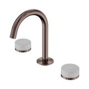 Nero Serenity Basin Set Arc Spout With Carrara Handle Brushed Bronze