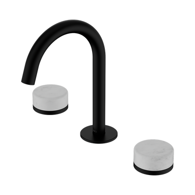 Nero Serenity Basin Set Arc Spout With Carrara Handle Matte Black