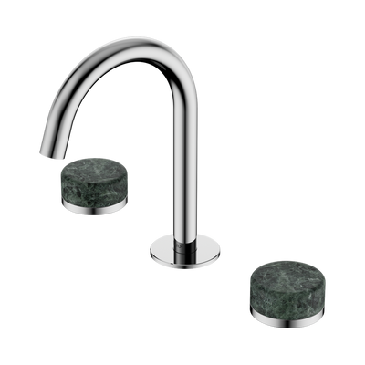 Nero Serenity Basin Set Arc Spout With Verde Alpi Handle Chrome