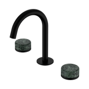 Nero Serenity Basin Set Arc Spout With Verde Alpi Handle Brushed Matte Black