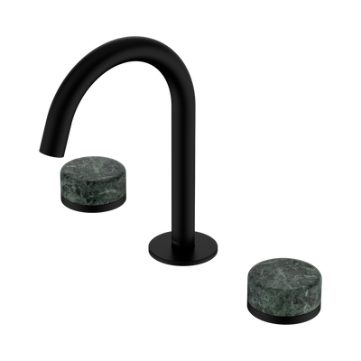 Nero Serenity Basin Set Arc Spout With Verde Alpi Handle Brushed Matte Black