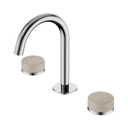 Nero Serenity Basin Set Arc Spout With Rome Travertine Handle Chrome