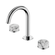 Nero Serenity Basin Set Arc Spout With Arabescato Corchia Handle Chrome
