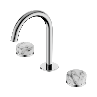 Nero Serenity Basin Set Arc Spout With Arabescato Corchia Handle Chrome
