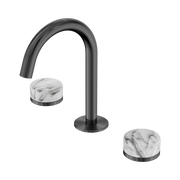 Nero Serenity Basin Set Arc Spout With Arabescato Corchia Handle Gun Metal