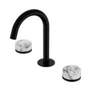 Nero Serenity Basin Set Arc Spout With Arabescato Corchia Handle Matte Black