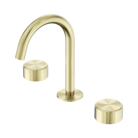 Nero Serenity Basin Set Arc Spout With Metal Handle Brushed Gold
