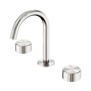 Nero Serenity Basin Set Arc Spout With Metal Handle Brushed Nickel