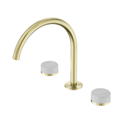 Nero Serenity Bath/Kitchen Set Arc Spout With Carrara Handle Brushed Gold