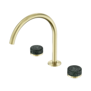 Nero Serenity Bath/Kitchen Set Arc Spout With Verde Alpi Handle Brushed Gold
