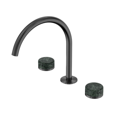Nero Serenity Bath/Kitchen Set Arc Spout With Verde Alpi Handle Gun Metal