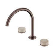 Nero Serenity Bath/Kitchen Set Arc Spout With Rome Travertine Handle Brushed Bronze