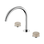 Nero Serenity Bath/Kitchen Set Arc Spout With Rome Travertine Handle Chrome